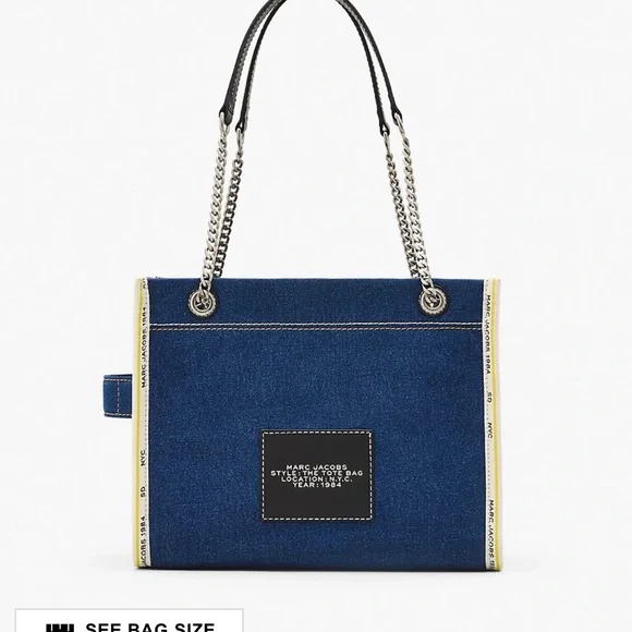Marc jacobs denim chain tote medium - Picture 3 of 12
